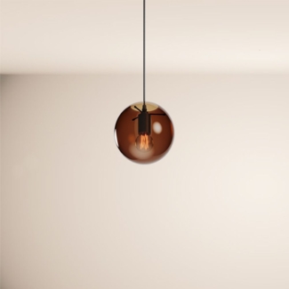 s.luce Orb Glaskugel Galerieleuchte 500cm Aufhängung Schwarz Braun Ø 20cm