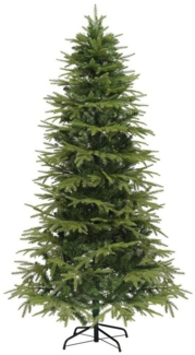 Salcar Künstlicher Weihnachtsbaum Tannenbaum Künstlich Bayerische Tanne, Mix aus PE Spritzguss & PVC, Bayerische Tanne, 180cm mit 2525 Spitzen, Schnellaufbau mit Klappsystem, mit Baumständer