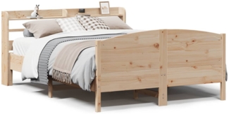 vidaXL Massivholzbett ohne Matratze 135x190 cm Kiefernholz 3306975