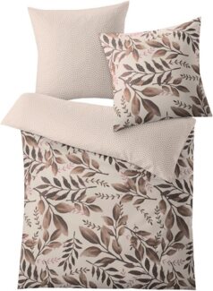 Kleine Wolke Wendebettwäsche Lian, Mako-Satin, 2 teilig, mit Blättern