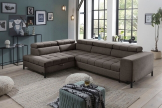 exxpo - sofa fashion Ecksofa Bocco, hochwertige Verarbeitung, toller Sitzkomfort, bequem, L-Form, wahlweise mit Bettfunktion u. Bettkasten, inkl. Kopfteilverstellung