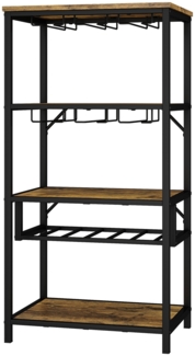 Weinregal Vela Eiche rustikal mit Glashalter Vicco