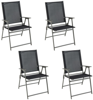 COSTWAY Gartenstuhl Klappstühle (4 St), klappbar mit Armlehnen,150kg