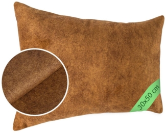 Kisska Dekokissen Kissenhülle MAGIC atmungsaktiv Velour Zierkissen Ambiente Dekorieren, Kissenüberzug ohne Füllung Meliert-Optik UNI 50x30cm Einfarbig Kupfer