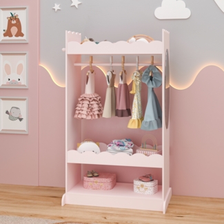 Kindergarderobe Vestnes mit Spiegel 115 x 63 x 38 cm Cotton Candy [en. casa]