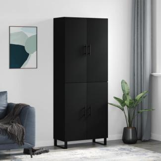 vidaXL Highboard Schwarz 69,5x34x180 cm Holzwerkstoff 3195700