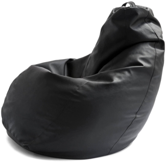 Dmora Asino-Pouf, Sitzsack-Pouf, Sitzsack aus Öko-Leder, 100 % Made in Italy, 70 x 70 x 110 cm, Schwarz