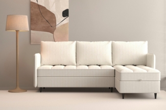 Dorel Home Ecksofa LINDHUS, L-Form, verschiedene Stellvarianten, Schlaf-Liege, Modulsofa, Recamiere, großer Bettkasten, Cord, Chenille