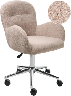 Schreibtischstuhl PRIDDY Bouclé Beige