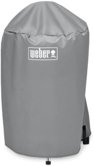 Weber Grillabdeckhaube für Ø 47cm Holzkohlegrills, atmungsaktiv UV- & wasserbeständig, Schutz for Wind & Wetter, mit Klettverschluss zum Befestigen, Tragbar & leicht, Grillcover - Grau (7175)