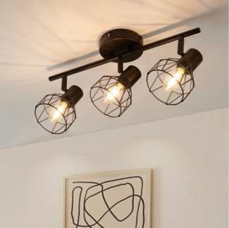 Zedelmaier Deckenstrahler Deckenleuchten 2/3/4 Flammig Deckenspots 40W E14 matt schwarz, Schwenkbar 350°, ohne Leuchtmittel, für Wohnzimmer Schlafzimmer