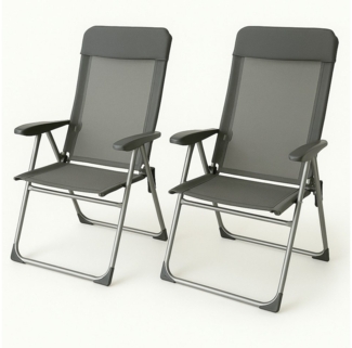 BruKa Campingstuhl 2 x Gartenstuhl MIAMI Hochlehner Klappstuhl Anglerstuhl Stuhl (2 St)