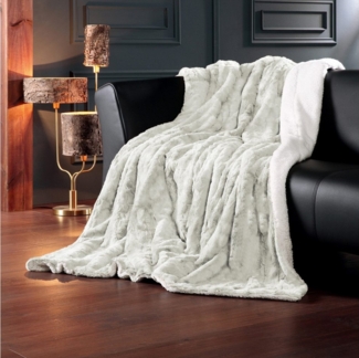 Wohndecke Luxus Winterfell XXL, Delindo Lifestyle, XXL Kuscheldecke fürs Sofa, Webpelzdecke