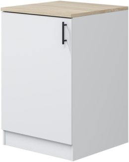 Unterschrank >KIRA< in Weiß glänzend/Mattweiß - 60x90x60 (BxHxT)