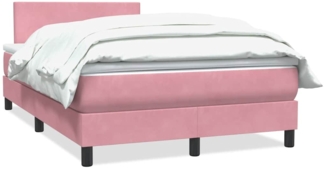 vidaXL Boxspringbett mit Matratze Rosa 120x220 cm Samt 3316064