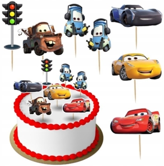 Festivalartikel Tortenstecker CARS Topper Set 6 Stk Geburstag Torten Deko Kuchen Junge das Auto