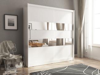 Domando Kleiderschrank San Benedetto M2 180 Modern Breite 180cm, Schwebetüren, praktische Facheinteilung in Weiß Matt