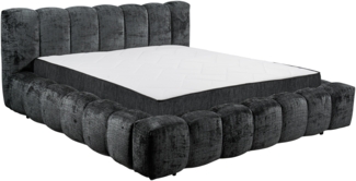 Polsterbett >BEXLEY 9Z< 180x200 cm Liegefläche, Bezug in black - 226x103x245cm (BxHxT)
