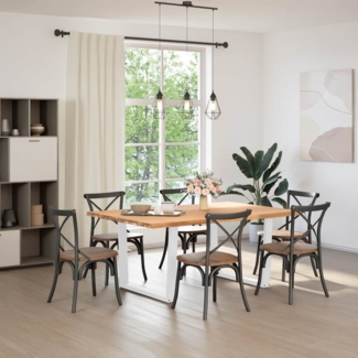 vidaXL Esstisch mit Baumkanten 180x120x74 cm Massivholz Eiche 3304981