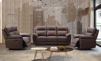 Vente-unique - Relaxsofa 2-Sitzer - Büffelleder - Braun - PAKITA