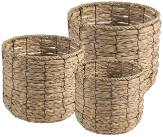CARO-Möbel Dekokiste CEBU (Set), Seegraskorb Übertopfkorb Blumenkorb Natur Flechtkorb