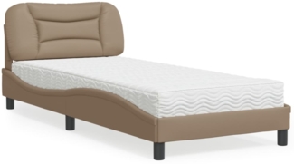 vidaXL Bett mit Matratze "Hvar" Cappuccino-Braun 80x200 cm Kunstleder 3208686