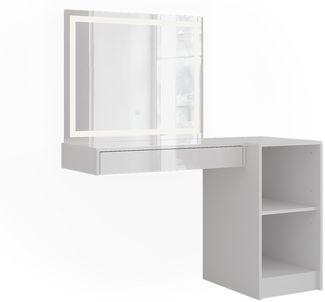 Schminktisch Sherry Weiß/Weiß Hochglanz 120 cm 3 Teile Vicco