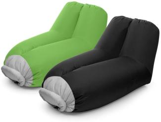 Airlounge Luftsofa 90 x 80 x 150 cm Rucksack waschbar Polyester grün Grün