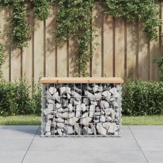 vidaXL Gartenbank aus Gabionen 63x31,5x42 cm Massivholz Kiefer 834344