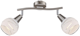 LED Deckenleuchte, Glas gemustert, Spots beweglich, L 28 cm