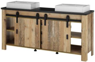 Waschbeckenunterschrank SHERWOOD 47 Old Style anthrazit