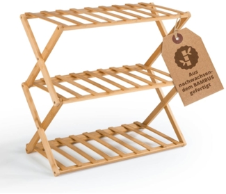 Lumaland Eckregal 3 Etagen, montagefrei, klappbar perfekt für Deko, Schuhe etc.