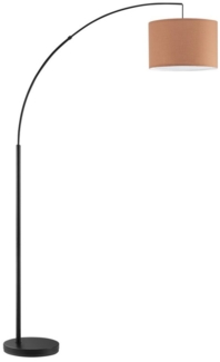 OTTO home Stehlampe Stellan, Ein-/Ausschalter, ohne Leuchtmittel, Bogenlampe Textilschirm Stoff Ø 36cm, E27, Fußschalter, Bogenleuchte