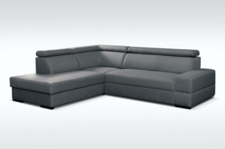 Ecksofa Sofa LETO mit Schlaffunktion Dunkelgrau Ottomane Links