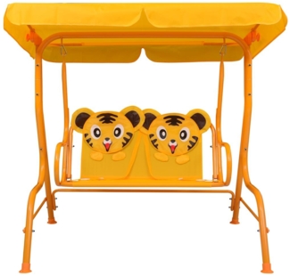 vidaXL Kinder-Hollywoodschaukel Gelb 115 x 75 x 110 cm Stoff 48098
