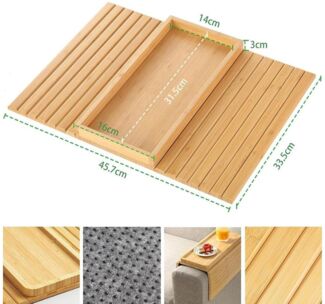 TUWENA Tablett Sofa Armlehne Tablett, Rutsch faltbar Sofatisch Couch Getränkehalter