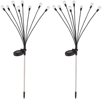 2er Set LED Solarleuchte, Edelstahl, RGB Farbwechsel, H 70cm