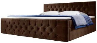 Boxspringbett Velutto mit Stauraum 180x200 H2 Braun