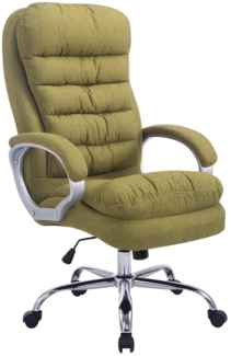 DELUKE® Bürostuhl SOUK Stoff - 116 x 68 x 77, Grün Stoff Metall in Chromoptik Gestell ergonomische Bürostühle Homeoffice Stuhl mit Rollen