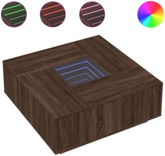 vidaXL Couchtisch mit Infinity-LED Braun Eichen-Optik 100x100x40 cm 3284048