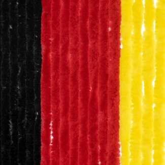 Moritz Flauschvorhang aus Chenille 90 x 200 cm schwarz-rot-gold Türvorhang als Fliegenschutz Insektenschutz für Camping Wohnwagen