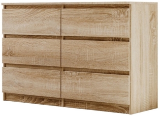 Beautysofa Kommode mit sechs Schubladen LEMON, Breite: 120cm oder 140cm, viele Farbvarianten, mit 6 Schubladen