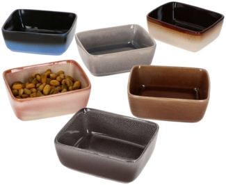 Earth 6er Set Snack- & Dip-Schälchen eckig Ø12cm 100ml Dessert-Schale Bowl