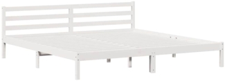 vidaXL Bettrahmen Weiß 208.6 x 157.6 x 69.4 cm Massives Kiefernholz 869773
