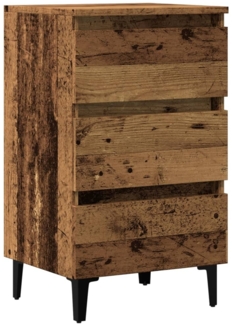 vidaXL Nachttisch mit Metallbeinen Altholz-Optik 40x35x69 cm 856424