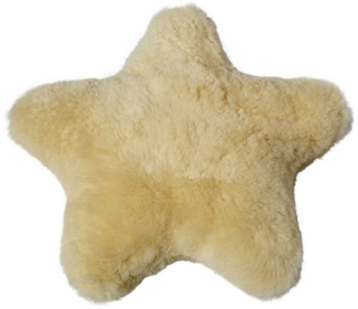 Hollert Fellkissen, Hollert Dekokissen Lammfellkissen Stern Gelb echt Merino Schaffell