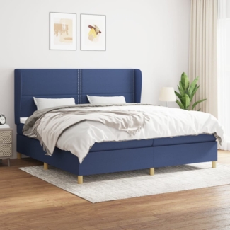 Boxspringbett mit Matratze Stoff Blau 200x200 cm, Härtegrad: H2 [3128475]