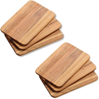 KESPER | Frühstücksbrettchen | 6er Pack | Akazienholz | Holz Schneidbrett für den täglichen Gebrauch | ideal zum servieren von Speisen
