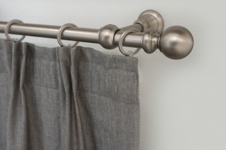 GARESA Gardinenstange ANDREA, Ø 20 mm, 1-läufig, Wunschmaßlänge, verschraubt, Metall, Vorhanggarnitur, verlängerbar, Endknopf Kugel lang, mit Ringen