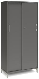 Büroschrank DNA 800x1660 mm Anthrazit/Aluminiumgrau Schiebetür 4A4